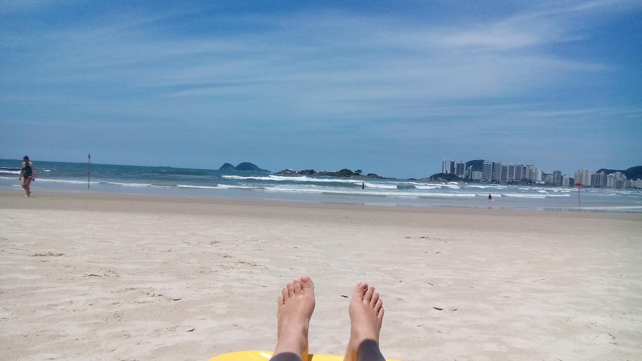 Apartamento Frente Para O Mar ,50 M Da Praia , Ar Condicionado Todos Quartos Guarujá Exterior foto